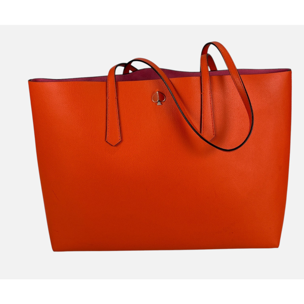 EUC Kate Spade Molly Leather Tote Bag Medium Shoulder Bag ORANGE Handbag Satchel - Picture 7 of 12